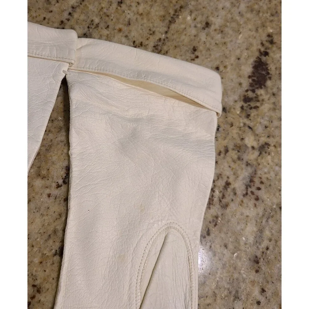 New! Vintage Size S 7 Cream Soft Leather Formal 11